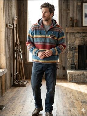 Tsunami Mammoth Multi-Colored Hoodie Men Size Large